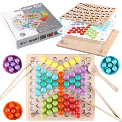 WOOPIE Kolorowe Kulki Układanka Montessori Mozaika Sorter WOOPIE Kolorowe Kulki Układanka Montessori Mozaika Sorter