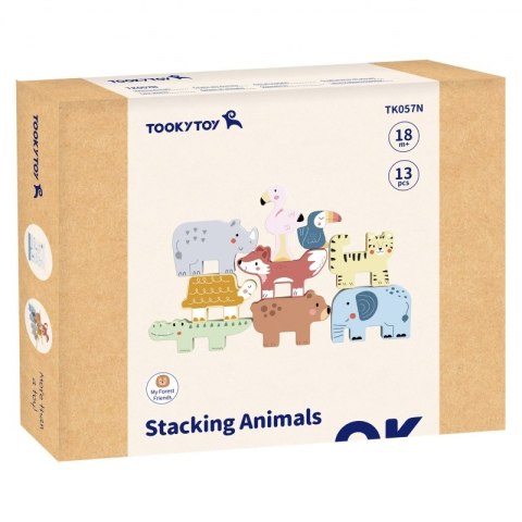 TOOKY TOY Drewniane Klocki Układanka Zwierzątka Montessori 9 el. TOOKY TOY Drewniane Klocki Układanka Zwierzątka Montessori 9 el.