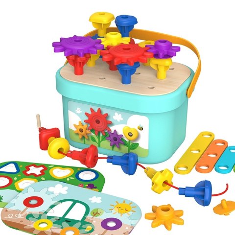 TOOKY TOY Układanka Montessori Kołki w Pudełku Stosy Nawlekanka TOOKY TOY Układanka Montessori Kołki w Pudełku Stosy Nawlekanka