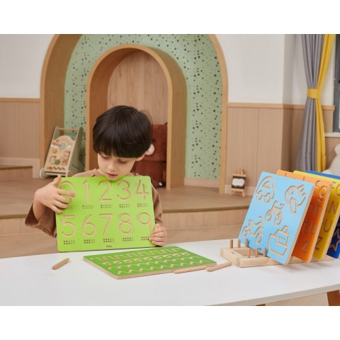 VIGA Drewniany Stojak na Tablice Kreślarskie Puzzle Pionowy Ogranizer VIGA Drewniany Stojak na Tablice Kreślarskie Puzzle Pionowy Ogranizer