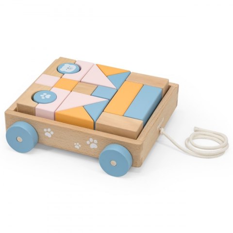 VIGA PolarB Drewniany Wózek do Ciągnięcia + Klocki 21 el. VIGA PolarB Drewniany Wózek do Ciągnięcia + Klocki 21 el.