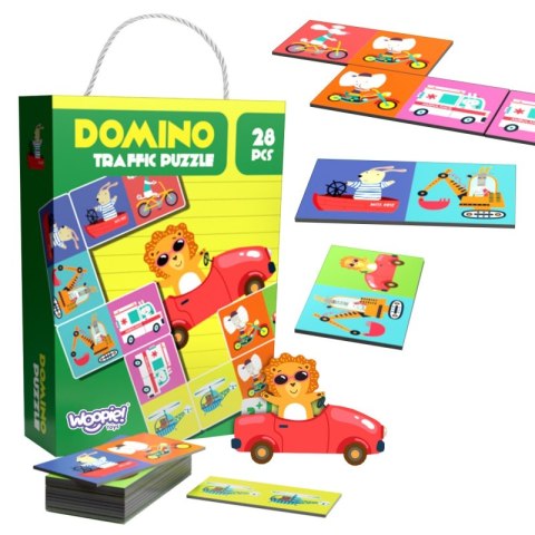 WOOPIE Gra Edukacyjna Transport Zwierzęta Puzzle Domino Montessori WOOPIE Gra Edukacyjna Transport Zwierzęta Puzzle Domino Montessori