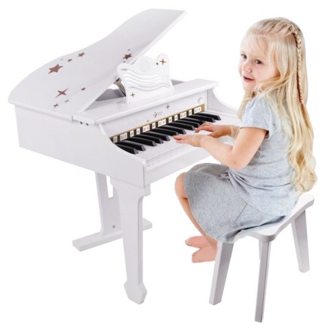 CLASSIC WORLD Duże Pianino Fortepian dla Dzieci z Krzesełkiem i Książeczką do Nauki CLASSIC WORLD Duże Pianino Fortepian dla Dzieci z Krzesełkiem i Książeczką do Nauki