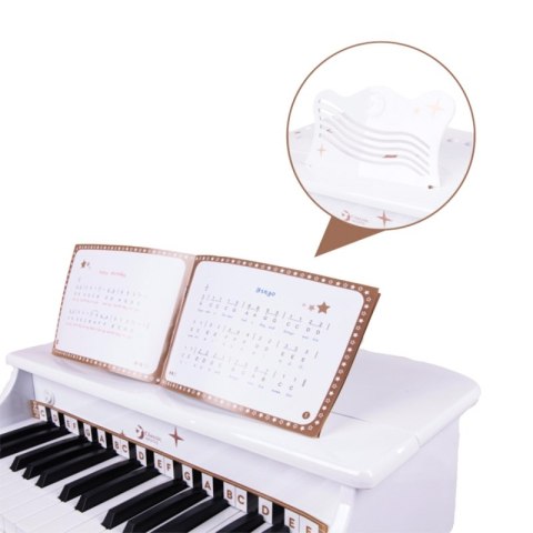 CLASSIC WORLD Duże Pianino Fortepian dla Dzieci z Krzesełkiem i Książeczką do Nauki CLASSIC WORLD Duże Pianino Fortepian dla Dzieci z Krzesełkiem i Książeczką do Nauki