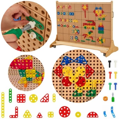 MASTERKIDZ Zestaw Geometrycznych Kształtów Klocków do Paneli Ściennych STEM 260 el. MASTERKIDZ Zestaw Geometrycznych Kształtów Klocków do Paneli Ściennych STEM 260 el.