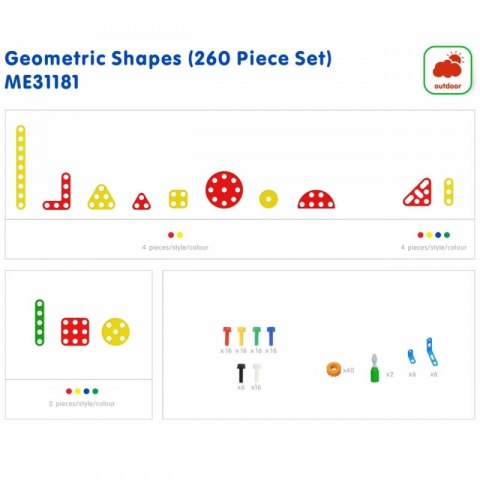 MASTERKIDZ Zestaw Geometrycznych Kształtów Klocków do Paneli Ściennych STEM 260 el. MASTERKIDZ Zestaw Geometrycznych Kształtów Klocków do Paneli Ściennych STEM 260 el.
