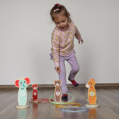 TOOKY TOY Drewniana Gra Zręcznościowa Rzut do Celu Zwierzątka 15 el. TOOKY TOY Drewniana Gra Zręcznościowa Rzut do Celu Zwierzątka 15 el.