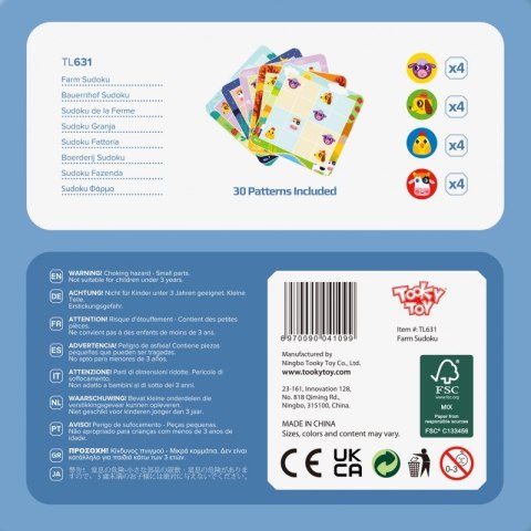 TOOKY TOY Gra Sudoku Dla Dzieci Wersja Farma TOOKY TOY Gra Sudoku Dla Dzieci Wersja Farma