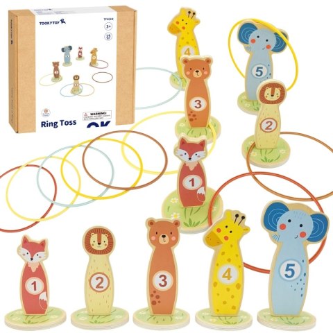 TOOKY TOY Rzut do Celu Drewniana Gra Zręcznościowa Obręcze 15 el. TOOKY TOY Rzut do Celu Drewniana Gra Zręcznościowa Obręcze 15 el.