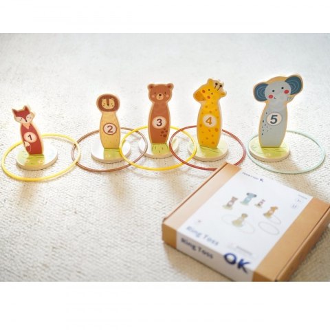 TOOKY TOY Rzut do Celu Drewniana Gra Zręcznościowa Obręcze 15 el. TOOKY TOY Rzut do Celu Drewniana Gra Zręcznościowa Obręcze 15 el.