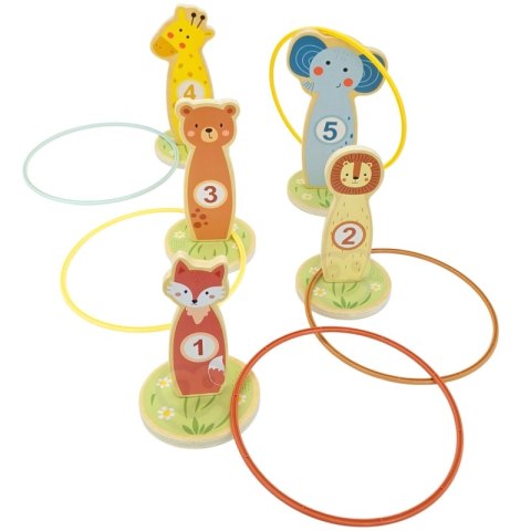 TOOKY TOY Rzut do Celu Drewniana Gra Zręcznościowa Obręcze 15 el. TOOKY TOY Rzut do Celu Drewniana Gra Zręcznościowa Obręcze 15 el.