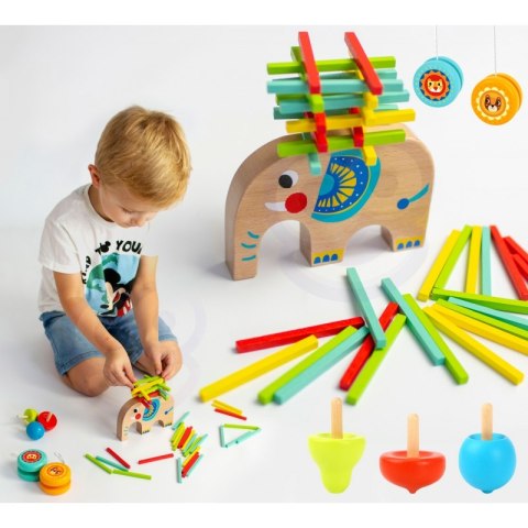 TOOKY TOY Zestaw Gier Zręcznościowych Bierki Bączek JoJo Słonik 46 el. TOOKY TOY Zestaw Gier Zręcznościowych Bierki Bączek JoJo Słonik 46 el.