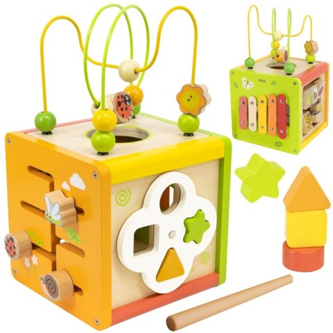 VIGA Drewniana Kostka Edukacyjna 5w1 VIGA Drewniana Kostka Edukacyjna 5w1