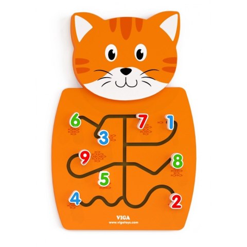 VIGA Drewniana Tablica Manipulacyjna Cyfry Kotek Certyfikat FSC Montessori VIGA Drewniana Tablica Manipulacyjna Cyfry Kotek Certyfikat FSC Montessori