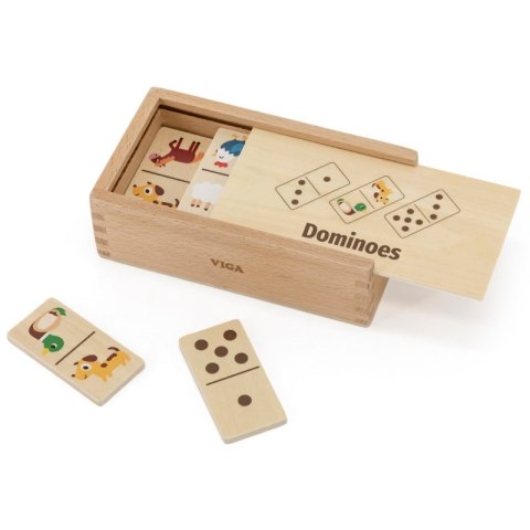 VIGA Drewniane Domino 2w1 Zwierzęta i Liczby VIGA Drewniane Domino 2w1 Zwierzęta i Liczby