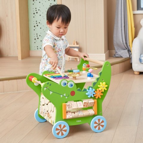VIGA Drewniany Pchacz Edukacyjny Krokodylek 12w1 VIGA Drewniany Pchacz Edukacyjny Krokodylek 12w1