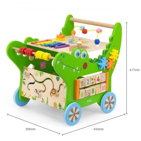 VIGA Drewniany Pchacz Edukacyjny Krokodylek 12w1 VIGA Drewniany Pchacz Edukacyjny Krokodylek 12w1