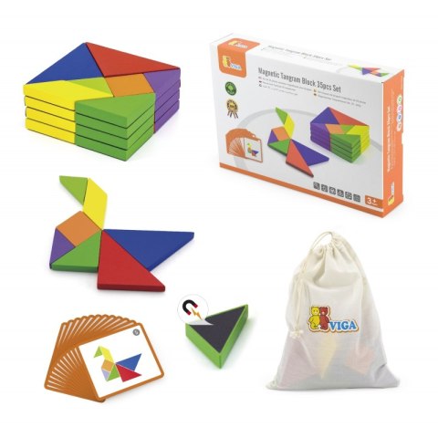 VIGA Tangram Drewniana Gra Logiczna Układanka Certyfikat FSC VIGA Tangram Drewniana Gra Logiczna Układanka Certyfikat FSC