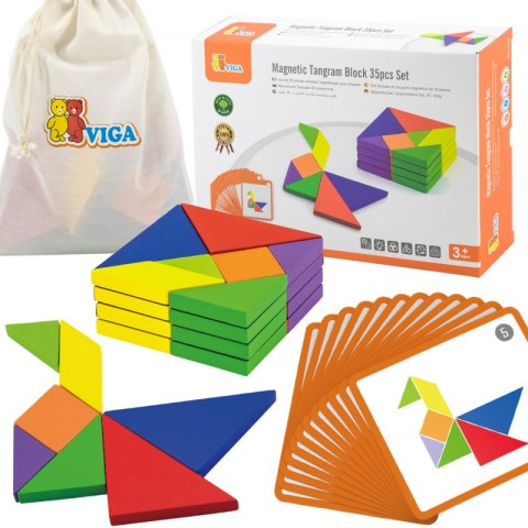 VIGA Tangram Drewniana Gra Logiczna Układanka Certyfikat FSC VIGA Tangram Drewniana Gra Logiczna Układanka Certyfikat FSC