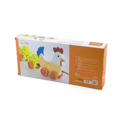 VIGA Zestaw do ciągnięcia Kurka z kurczakami 36 cm VIGA Zestaw do ciągnięcia Kurka z kurczakami 36 cm