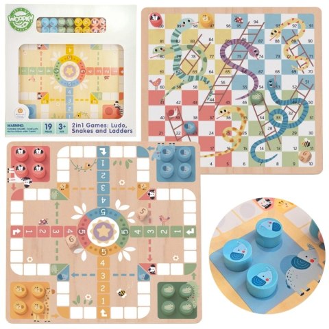 WOOPIE GREEN Gry Planszowe Logiczne 2w1 Ludo Chińczyk + Uwolnij Zwierzątka WOOPIE GREEN Gry Planszowe Logiczne 2w1 Ludo Chińczyk + Uwolnij Zwierzątka