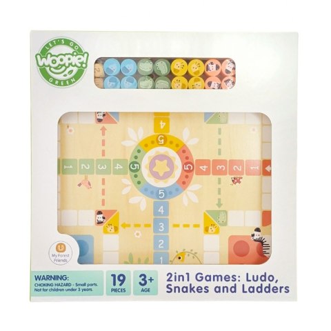 WOOPIE GREEN Gry Planszowe Logiczne 2w1 Ludo Chińczyk + Uwolnij Zwierzątka WOOPIE GREEN Gry Planszowe Logiczne 2w1 Ludo Chińczyk + Uwolnij Zwierzątka