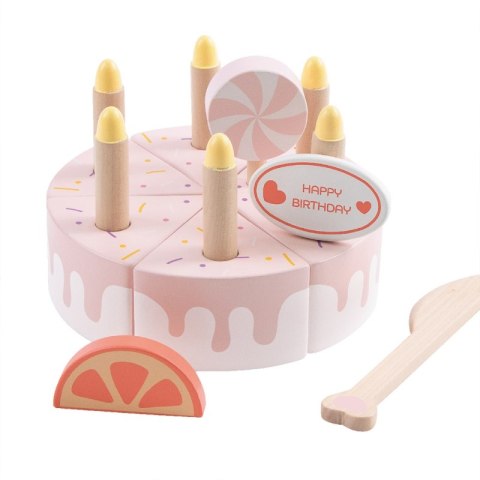 CLASSIC WORLD Drewniany Tort Urodzinowy do Krojenia Świeczki Owoce 16 el. CLASSIC WORLD Drewniany Tort Urodzinowy do Krojenia Świeczki Owoce 16 el.
