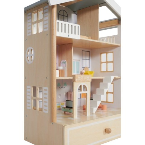 Classic World Duży Drewniany Domek dla Lalek 2 Figurki NATURALNE DREWNO 28 el. Classic World Duży Drewniany Domek dla Lalek 2 Figurki NATURALNE DREWNO 28 el.
