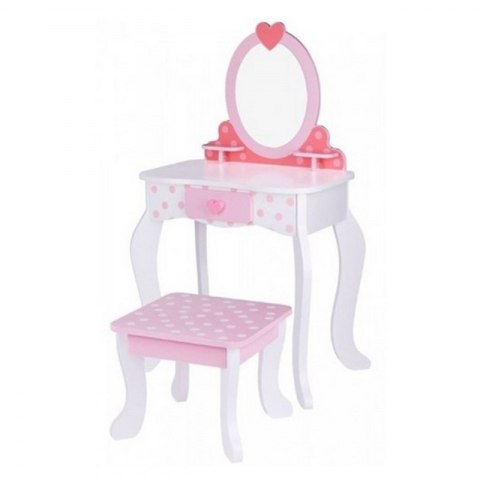 TOOKY TOY Drewniana Toaletka Różowa z Krzesełkiem TOOKY TOY Drewniana Toaletka Różowa z Krzesełkiem