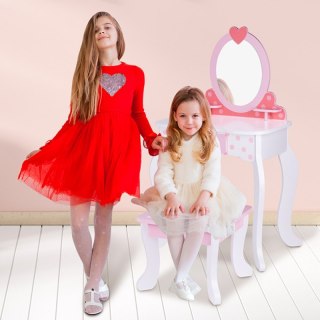 TOOKY TOY Drewniana Toaletka Różowa z Krzesełkiem