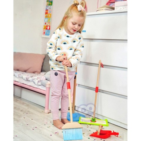 TOOKY TOY Drewniany Zestaw do Sprzątania dla Dzieci 6 el. TOOKY TOY Drewniany Zestaw do Sprzątania dla Dzieci 6 el.