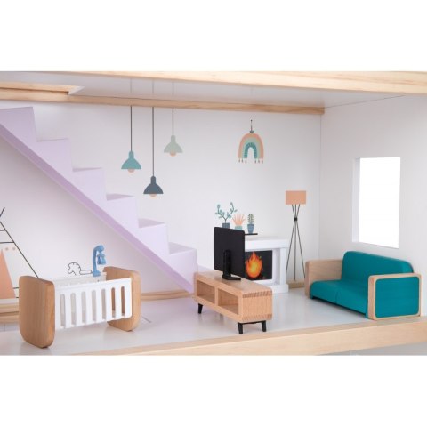 TOOKY TOY Duży Drewniany Domek dla Lalek + Figurki FSC TOOKY TOY Duży Drewniany Domek dla Lalek + Figurki FSC