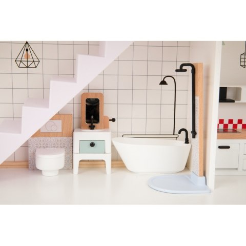 TOOKY TOY Duży Drewniany Domek dla Lalek + Figurki FSC TOOKY TOY Duży Drewniany Domek dla Lalek + Figurki FSC