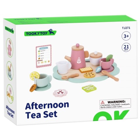 TOOKY TOY Popołudniowa Herbatka Drewniany Zestaw Serwis TOOKY TOY Popołudniowa Herbatka Drewniany Zestaw Serwis