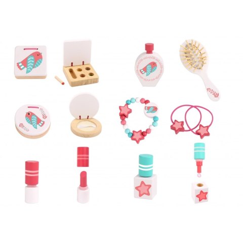 TOOKY TOY Różowa Toaletka Drewniana Do Makijażu z Lustrem TOOKY TOY Różowa Toaletka Drewniana Do Makijażu z Lustrem