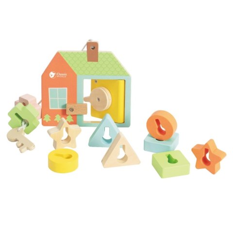 CLASSIC WORLD Drewniana Przeplatanka Klocki do Nawlekania Klucze i Drzwi MONTESSORI 11 el. CLASSIC WORLD Drewniana Przeplatanka Klocki do Nawlekania Klucze i Drzwi MONTESSORI 11 el.