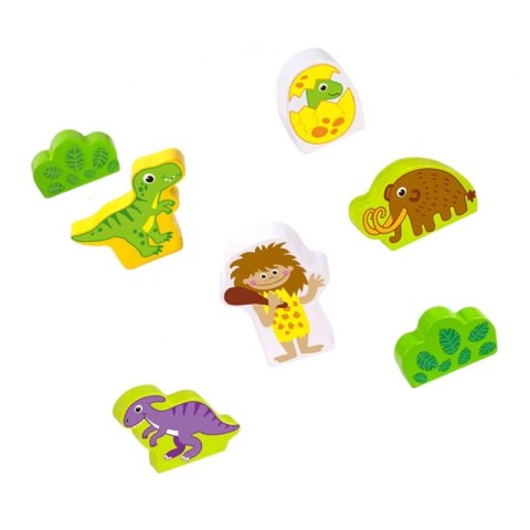 TOOKY TOY Drewniana Magnetyczna Kolejka Dinozaury + Figurki TOOKY TOY Drewniana Magnetyczna Kolejka Dinozaury + Figurki