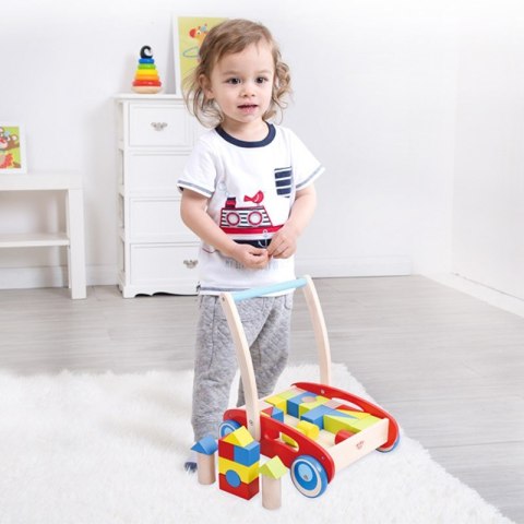 TOOKY TOY Drewniany Chodzik Pchacz dla Dzieci + Klocki 23 el. TOOKY TOY Drewniany Chodzik Pchacz dla Dzieci + Klocki 23 el.