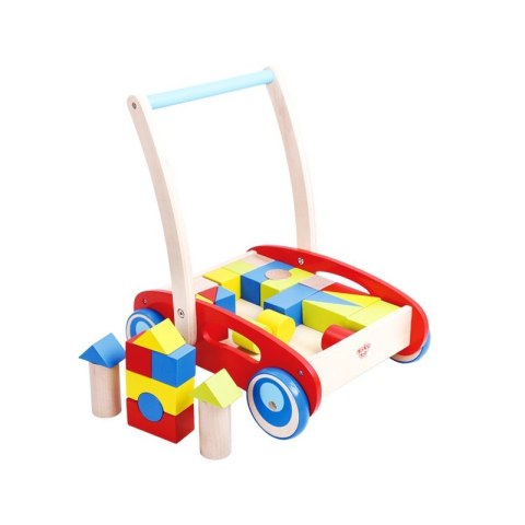 TOOKY TOY Drewniany Chodzik Pchacz dla Dzieci + Klocki 23 el. TOOKY TOY Drewniany Chodzik Pchacz dla Dzieci + Klocki 23 el.