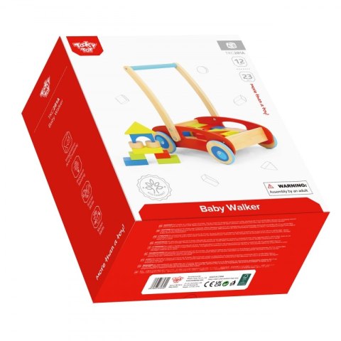 TOOKY TOY Drewniany Chodzik Pchacz dla Dzieci + Klocki 23 el. TOOKY TOY Drewniany Chodzik Pchacz dla Dzieci + Klocki 23 el.