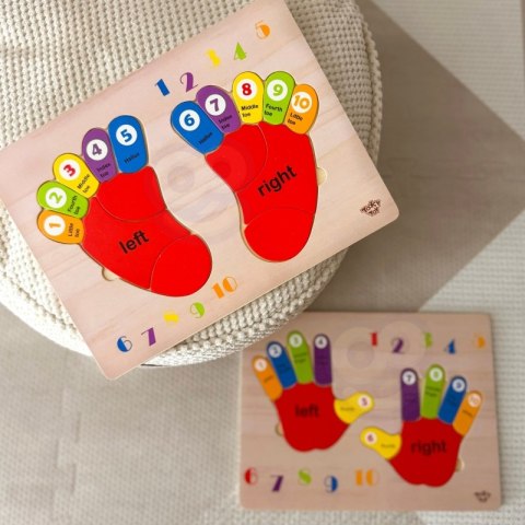 TOOKY TOY Edukacyjna Drewniana Układanka Stopy Nauka Liczenia i Kolorów TOOKY TOY Edukacyjna Drewniana Układanka Stopy Nauka Liczenia i Kolorów