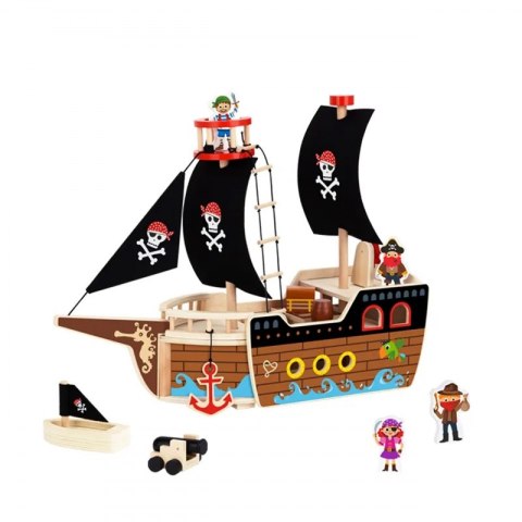 TOOKY TOY Statek Piracki Drewniany Figurki Zestaw TOOKY TOY Statek Piracki Drewniany Figurki Zestaw