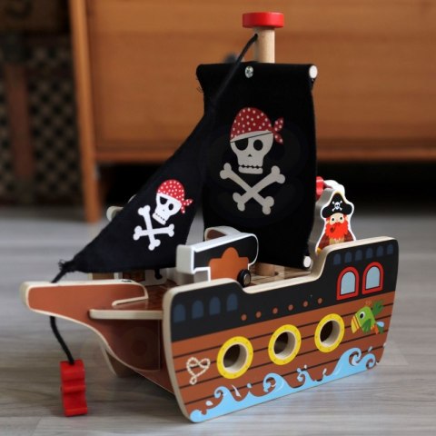 TOOKY TOY Statek Piracki Drewniany Figurki Zestaw TOOKY TOY Statek Piracki Drewniany Figurki Zestaw
