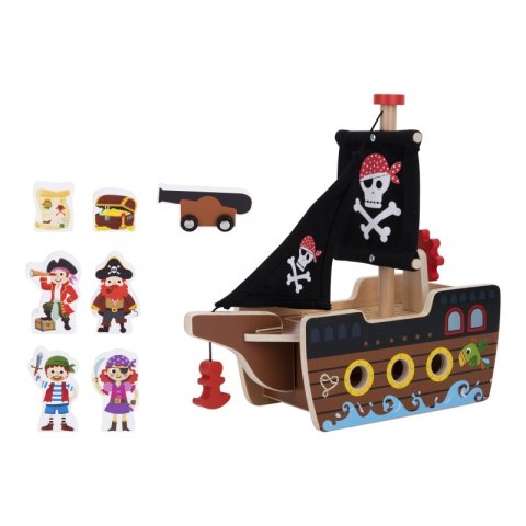TOOKY TOY Statek Piracki Drewniany Figurki Zestaw TOOKY TOY Statek Piracki Drewniany Figurki Zestaw