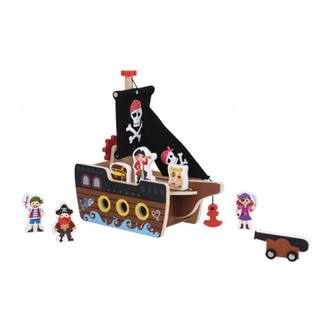 TOOKY TOY Statek Piracki Drewniany Figurki Zestaw TOOKY TOY Statek Piracki Drewniany Figurki Zestaw