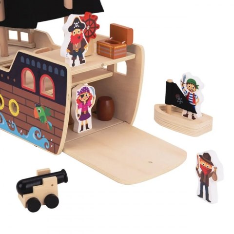 TOOKY TOY Statek Piracki Drewniany Figurki Zestaw TOOKY TOY Statek Piracki Drewniany Figurki Zestaw