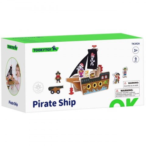 TOOKY TOY Statek Piracki Drewniany Figurki Zestaw TOOKY TOY Statek Piracki Drewniany Figurki Zestaw
