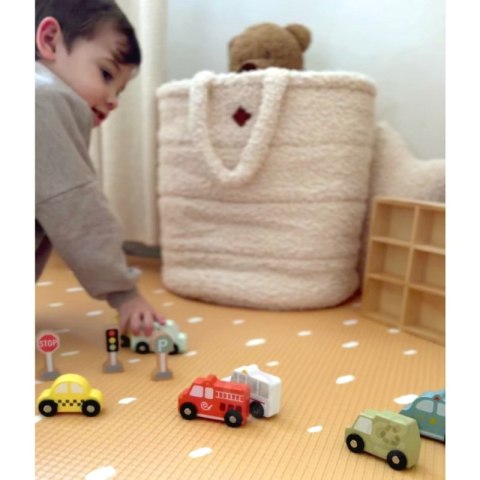 TOOKY TOY Zestaw Drewnianych Pojazdów i Znaków Drogowych w Pudełku TOOKY TOY Zestaw Drewnianych Pojazdów i Znaków Drogowych w Pudełku