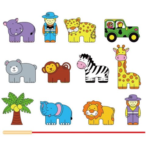 VIGA Drewniana Nawlekanka Przeplatanka Klocki Safari ZOO VIGA Drewniana Nawlekanka Przeplatanka Klocki Safari ZOO