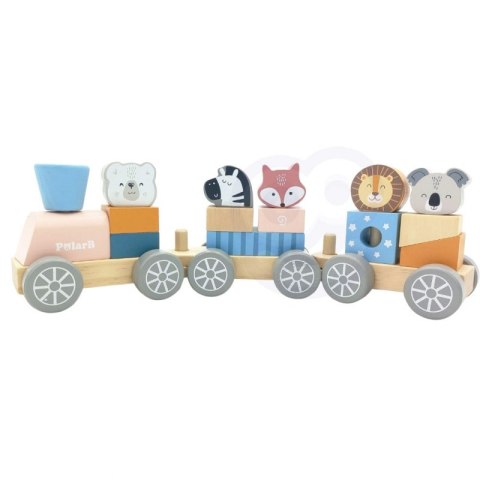 VIGA PolarB Drewniana Kolejka z wagonikami i zwierzątkami do ciągnięcia Montessori VIGA PolarB Drewniana Kolejka z wagonikami i zwierzątkami do ciągnięcia Montessori